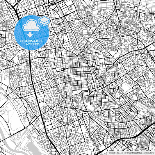 Layered PDF map of Saitama, Saitama, Japan