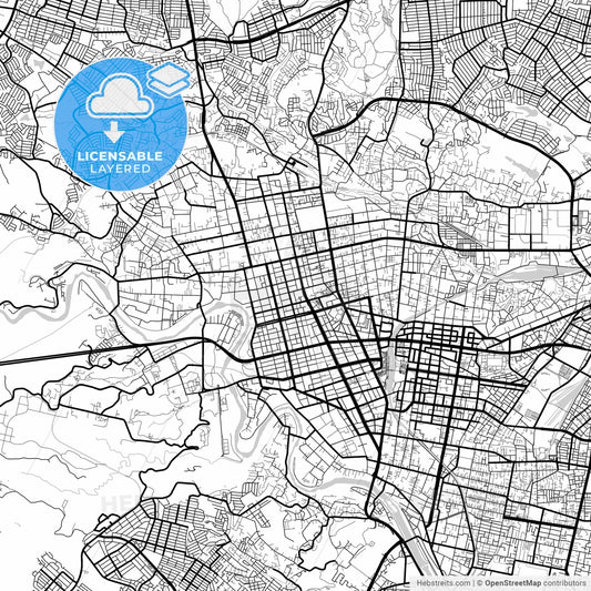 Layered PDF map of Sendai, Miyagi, Japan