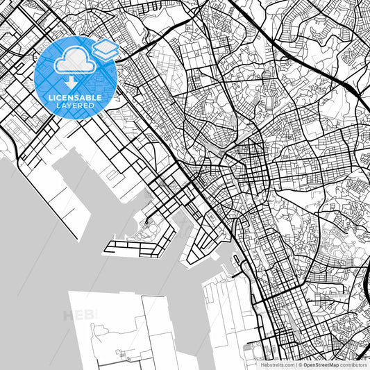 Layered PDF map of Chiba, Chiba, Japan