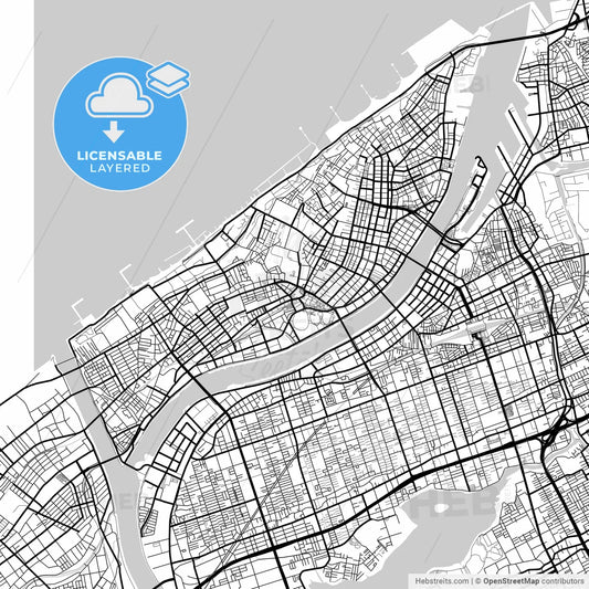 Layered PDF map of Niigata, Niigata, Japan