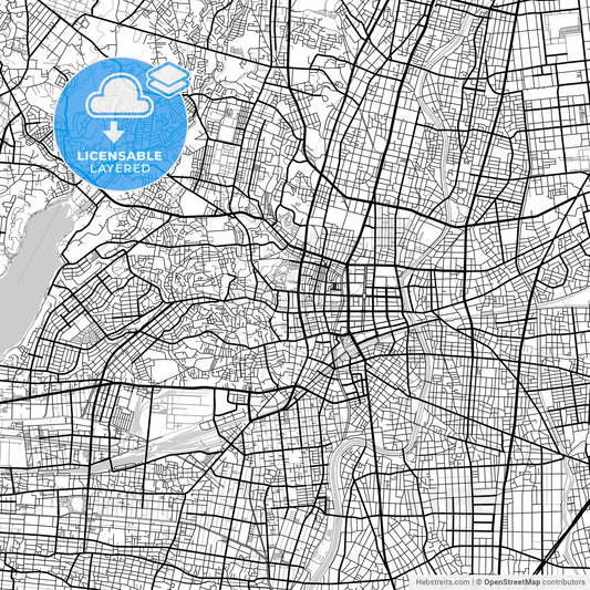 Layered PDF map of Hamamatsu, Shizuoka, Japan