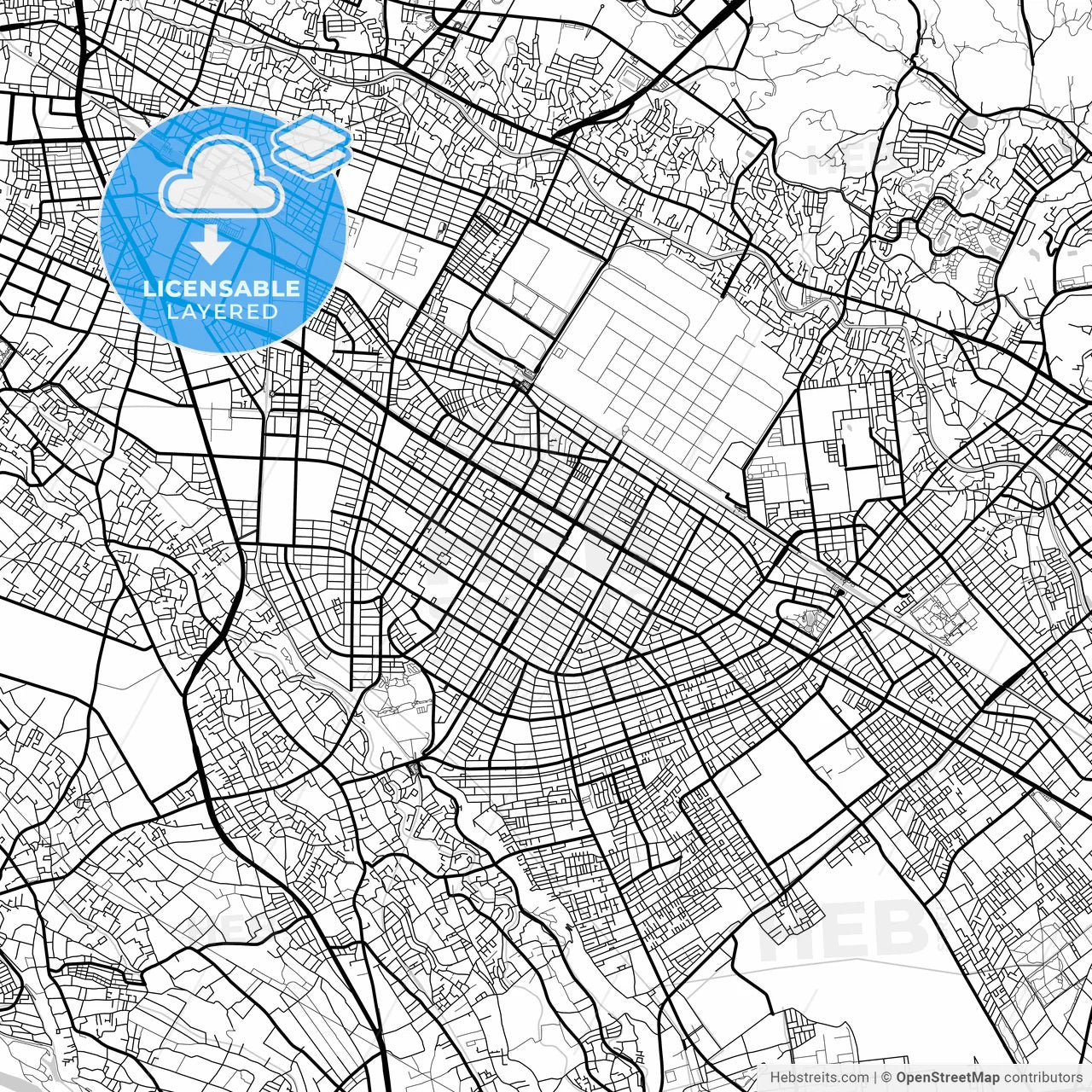 Layered PDF map of Sagamihara, Kanagawa, Japan