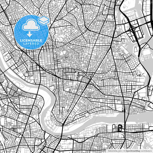 Layered PDF map of Ōta, Tokyo, Japan