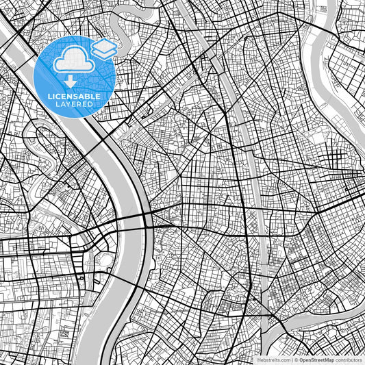 Layered PDF map of Edogawa, Tokyo, Japan