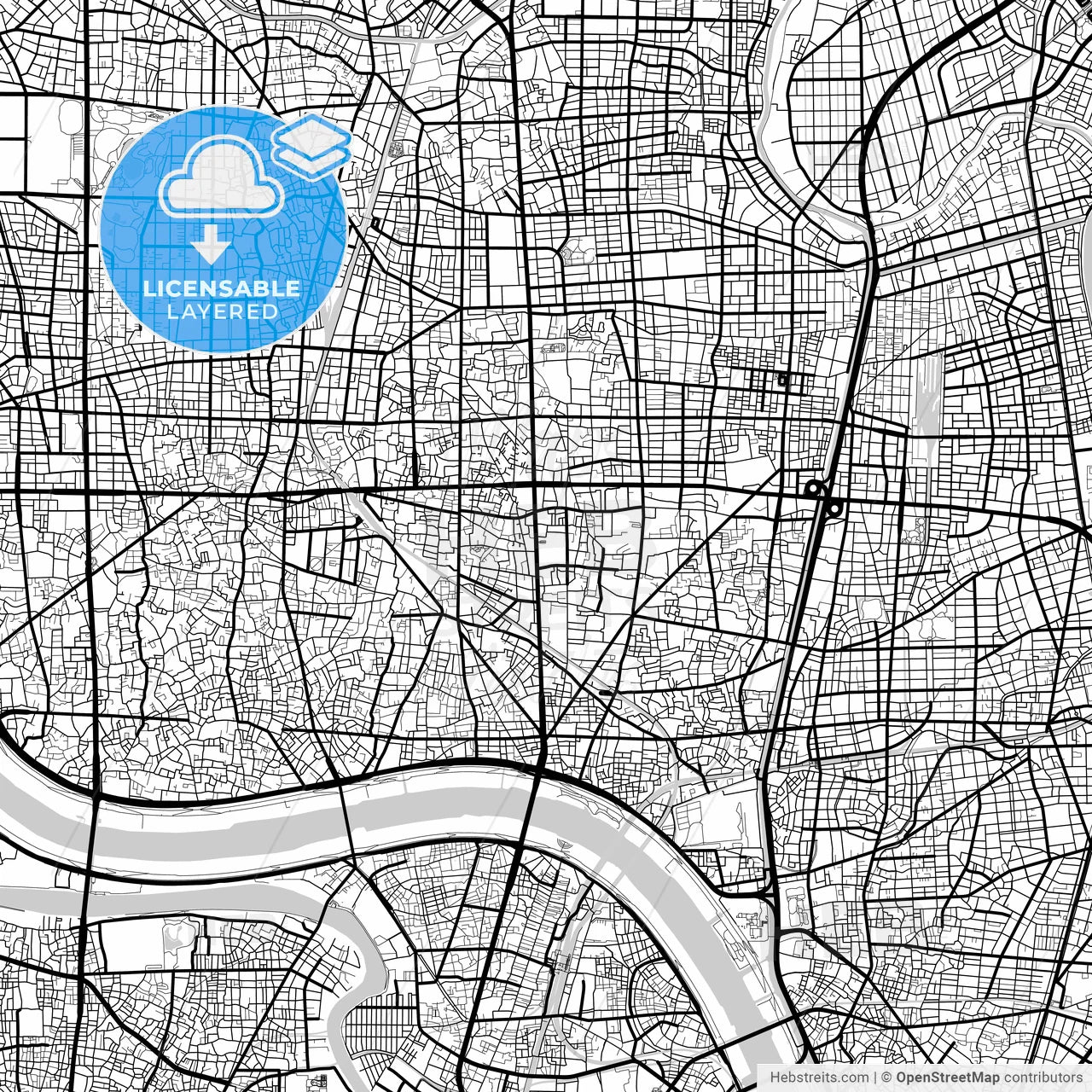 Layered PDF map of Adachi, Tokyo, Japan