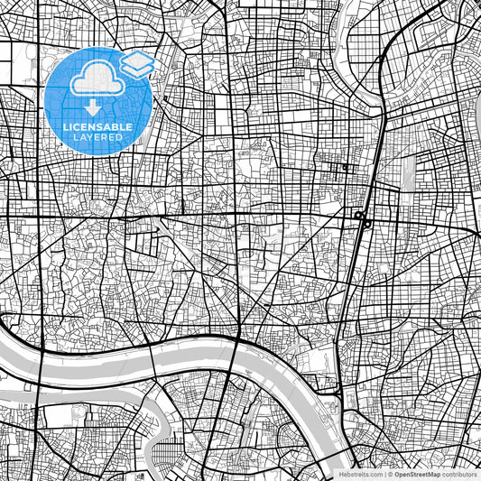 Layered PDF map of Adachi, Tokyo, Japan