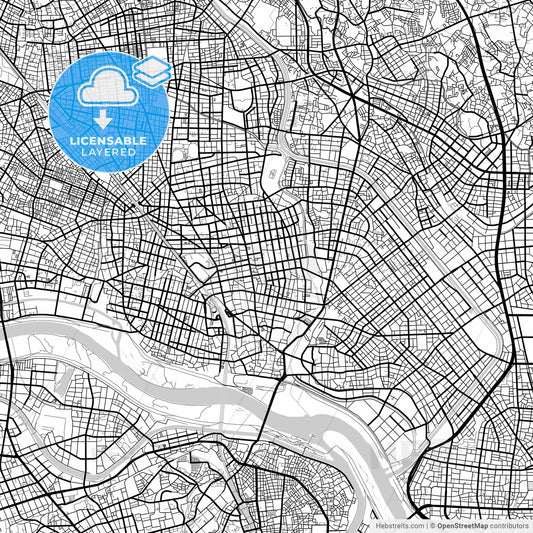 Layered PDF map of Kawaguchi, Saitama, Japan