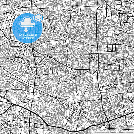 Layered PDF map of Suginami, Tokyo, Japan
