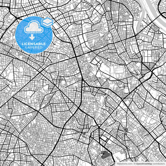 Layered PDF map of Itabashi, Tokyo, Japan