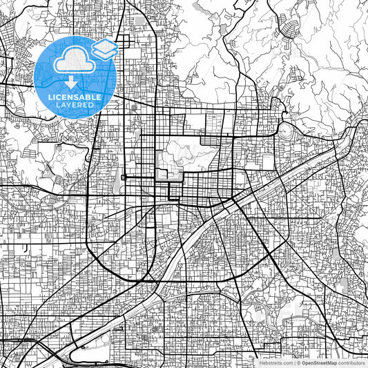 Layered PDF map of Matsuyama, Ehime, Japan