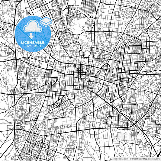 Layered PDF map of Utsunomiya, Tochigi, Japan