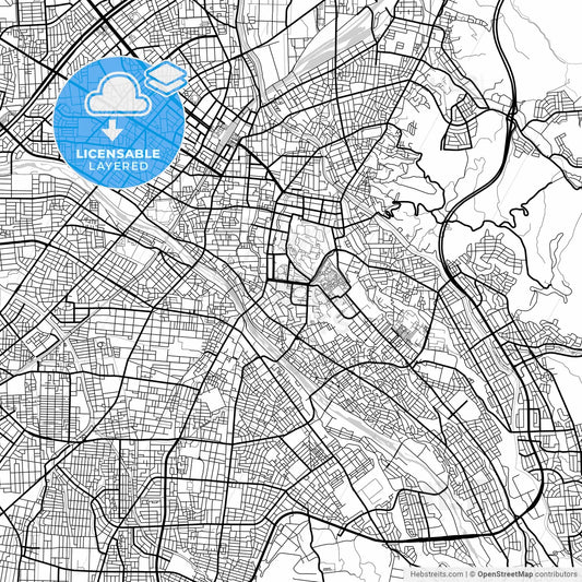 Layered PDF map of Kanazawa, Ishikawa, Japan