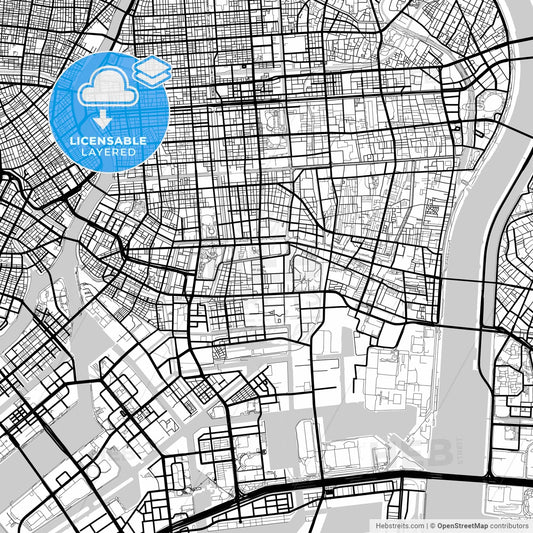 Layered PDF map of Kōtō, Tokyo, Japan