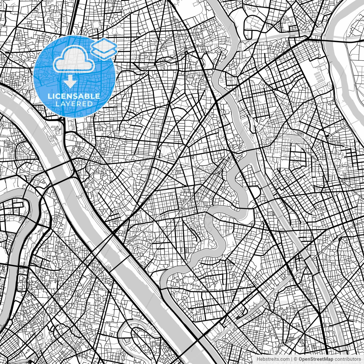 Layered PDF map of Katsushika, Tokyo, Japan