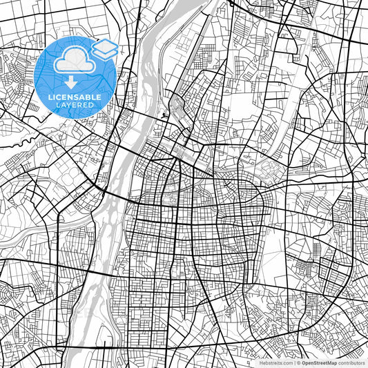 Layered PDF map of Toyama, Toyama, Japan