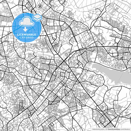 Layered PDF map of Kashiwa, Chiba, Japan