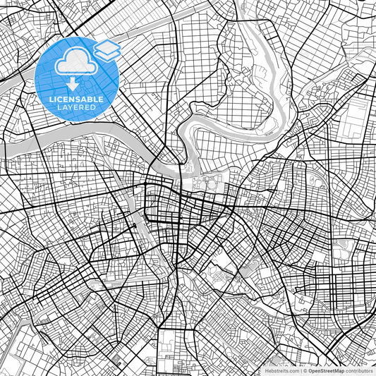 Layered PDF map of Toyohashi, Aichi, Japan