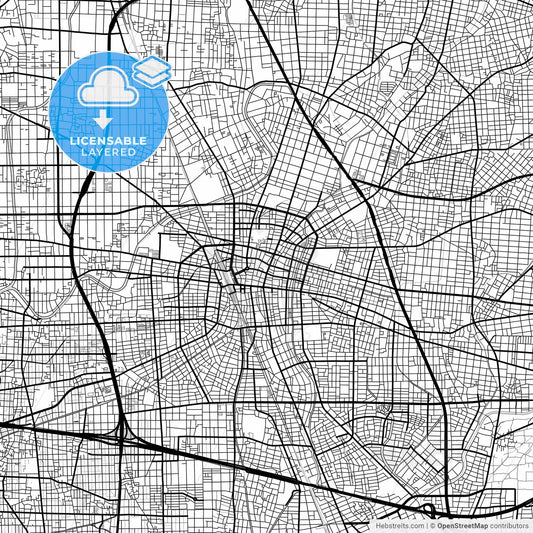 Layered PDF map of Ichinomiya, Aichi, Japan