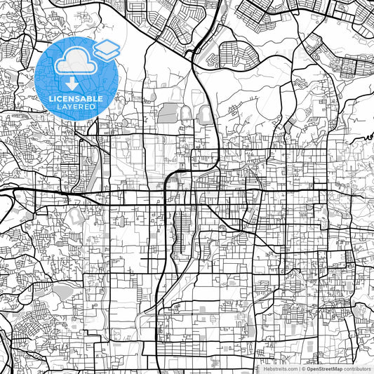 Layered PDF map of Nara, Nara, Japan
