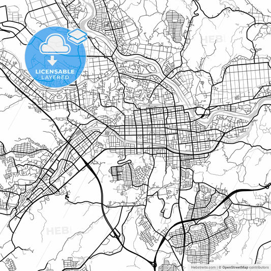 Layered PDF map of Iwaki, Fukushima, Japan
