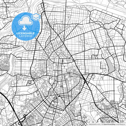 Layered PDF map of Kawagoe, Saitama, Japan