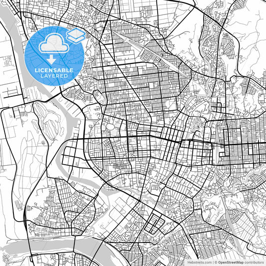 Layered PDF map of Akita, Akita, Japan