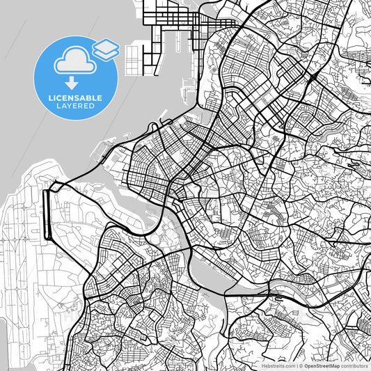 Layered PDF map of Naha, Okinawa, Japan