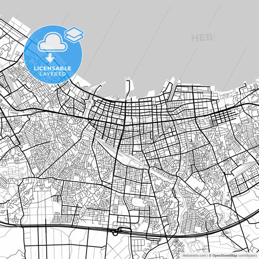 Layered PDF map of Aomori, Aomori, Japan