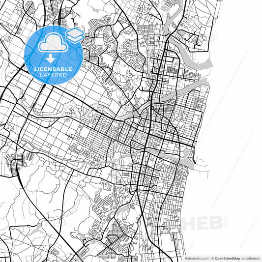 Layered PDF map of Tsu, Mie, Japan