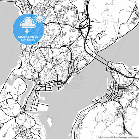 Layered PDF map of Shimonoseki, Yamaguchi, Japan