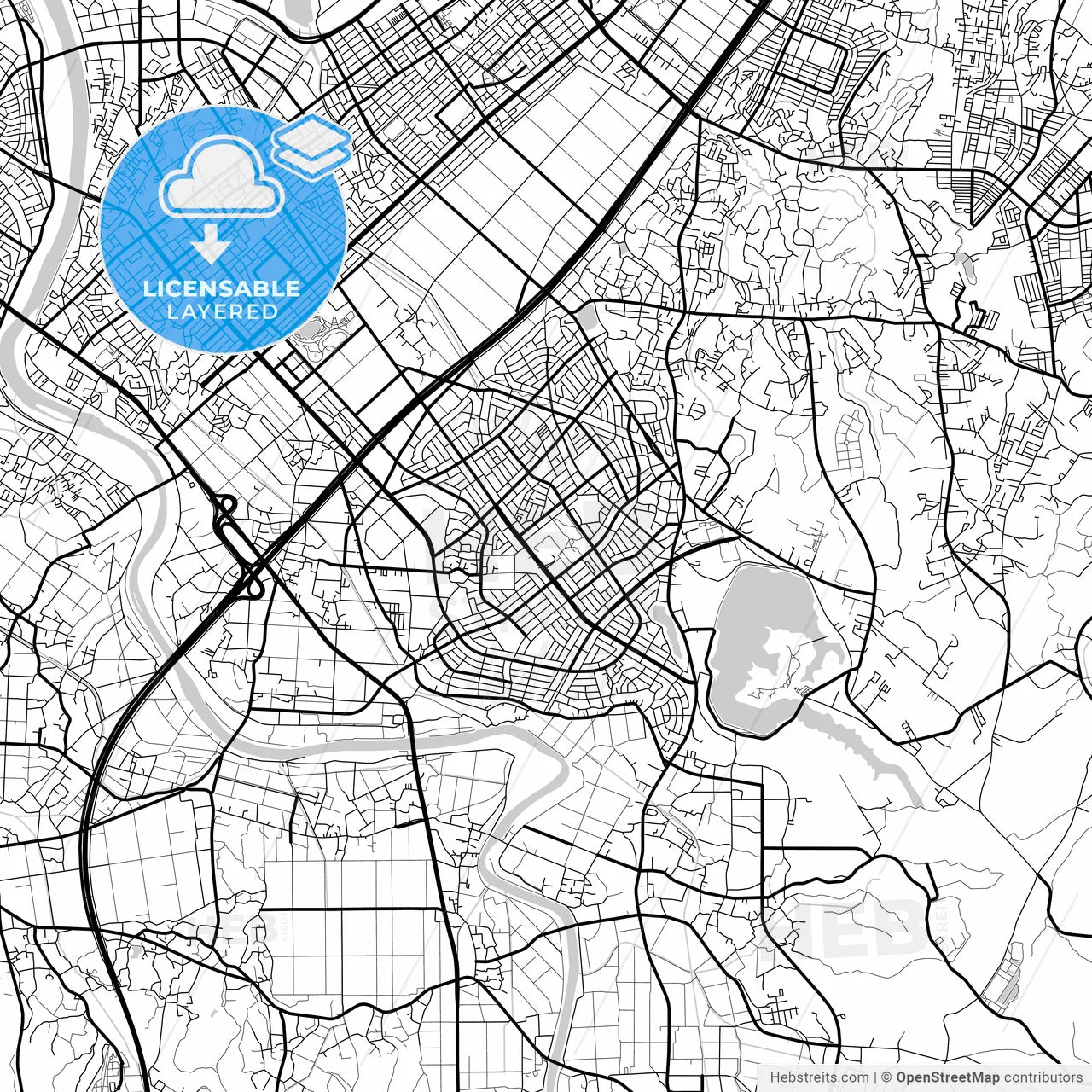 Layered PDF map of Ichihara, Chiba, Japan