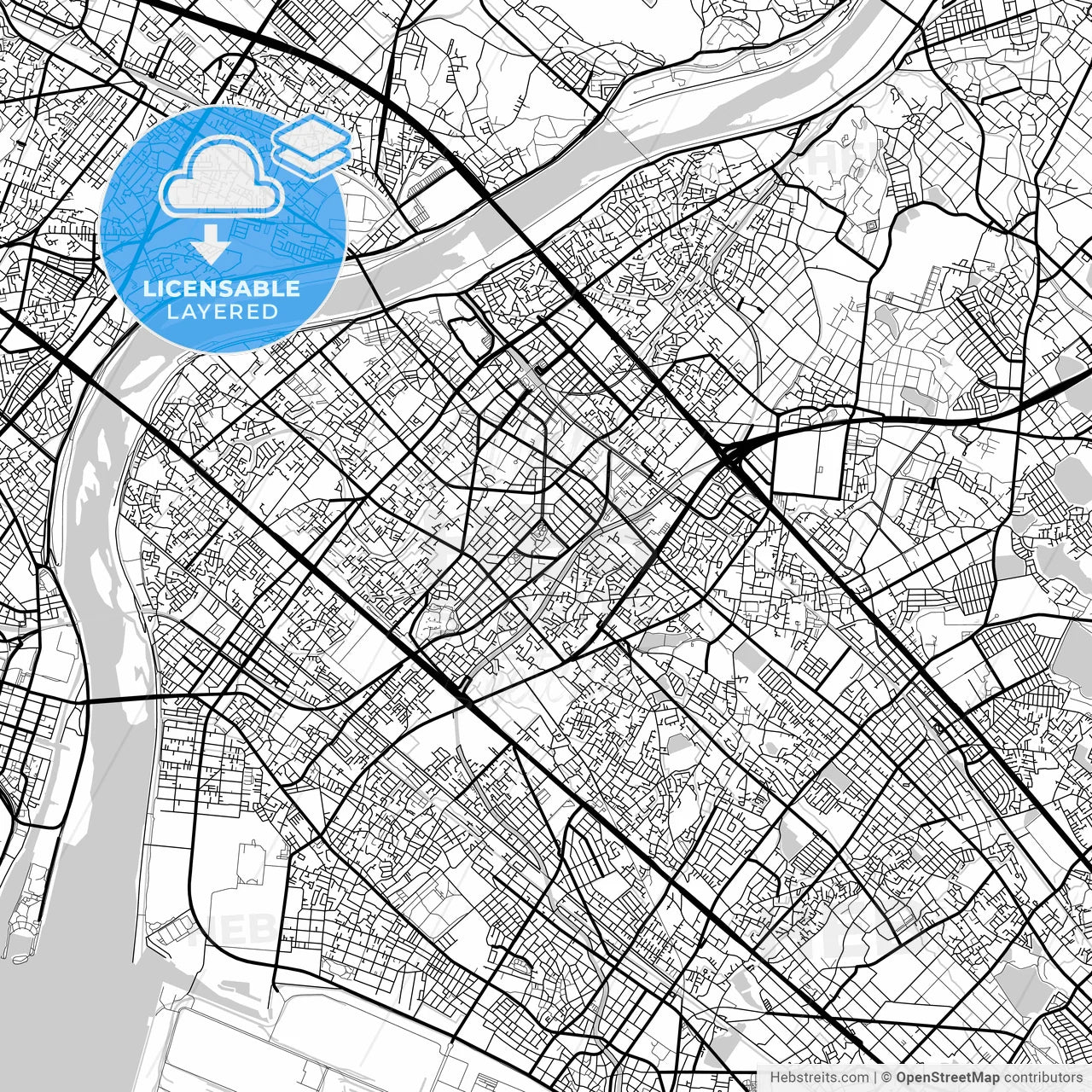 Layered PDF map of Kakogawa, Hyōgo, Japan