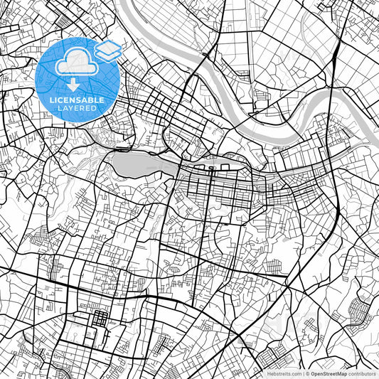 Layered PDF map of Mito, Ibaraki, Japan