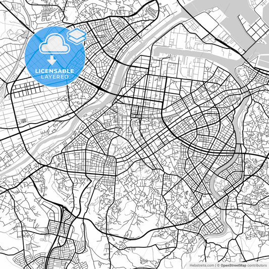 Layered PDF map of Hachinohe, Aomori, Japan
