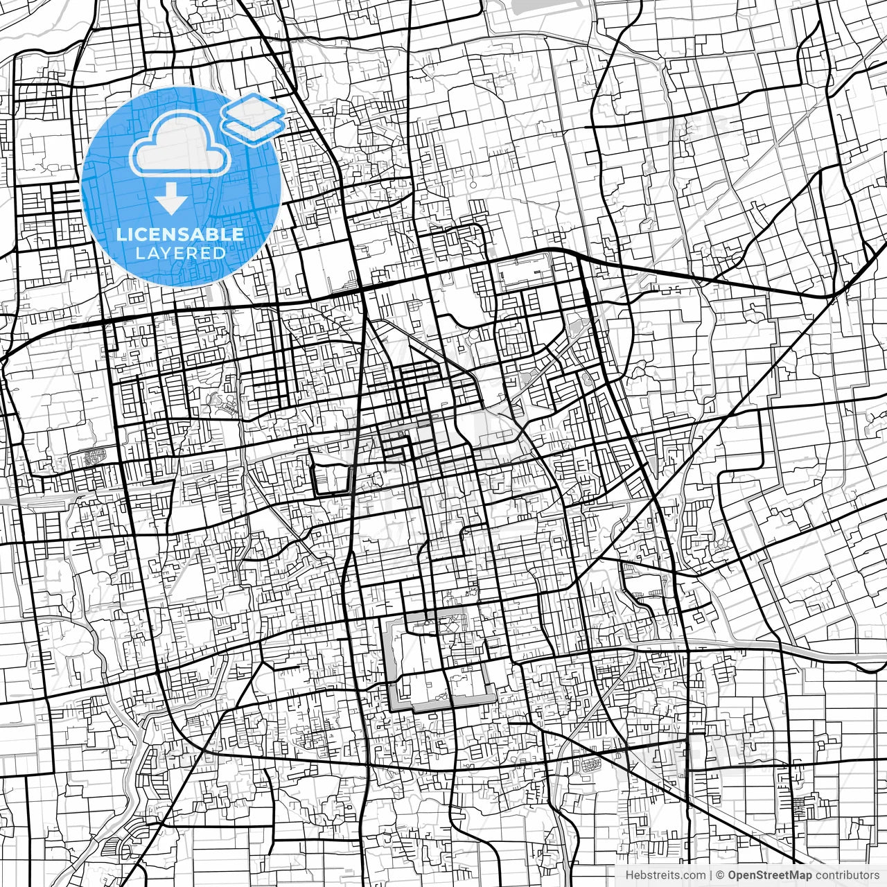 Layered PDF map of Saga, Saga, Japan