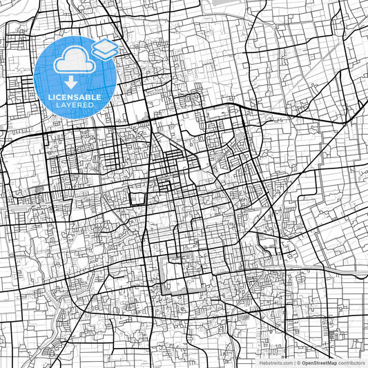 Layered PDF map of Saga, Saga, Japan