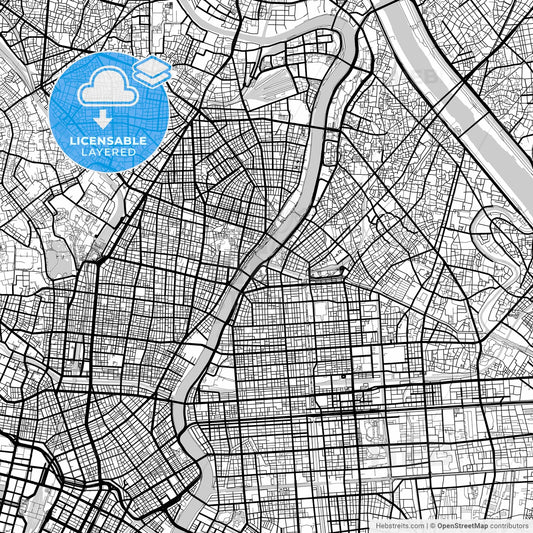 Layered PDF map of Sumida, Tokyo, Japan