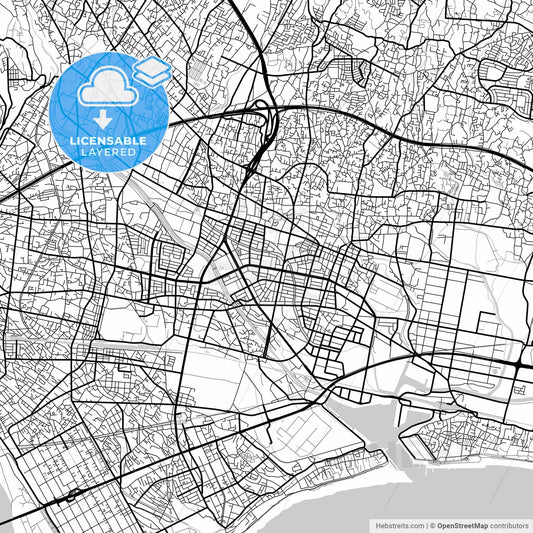 Layered PDF map of Fuji, Shizuoka, Japan