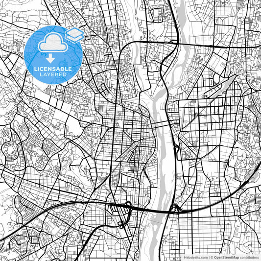 Layered PDF map of Atsugi, Kanagawa, Japan