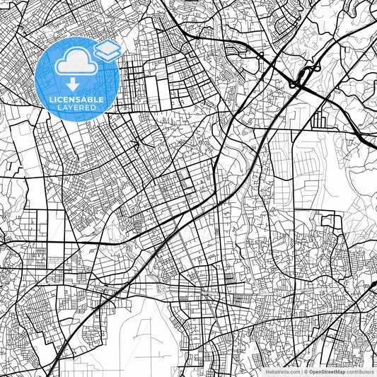 Layered PDF map of Yamato, Kanagawa, Japan