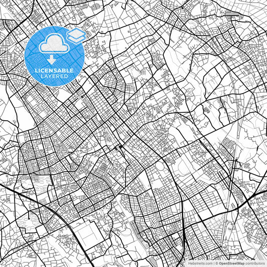 Layered PDF map of Ageo, Saitama, Japan
