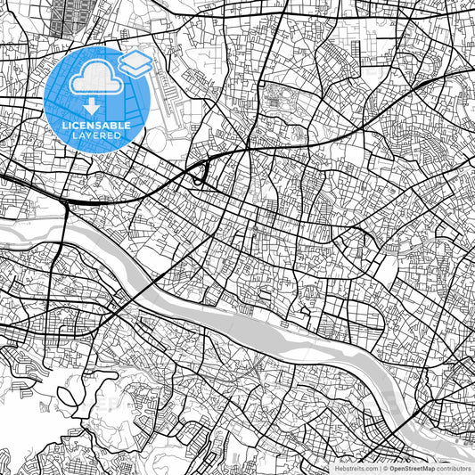 Layered PDF map of Chōfu, Tokyo, Japan
