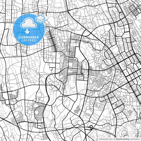 Layered PDF map of Tsukuba, Ibaraki, Japan
