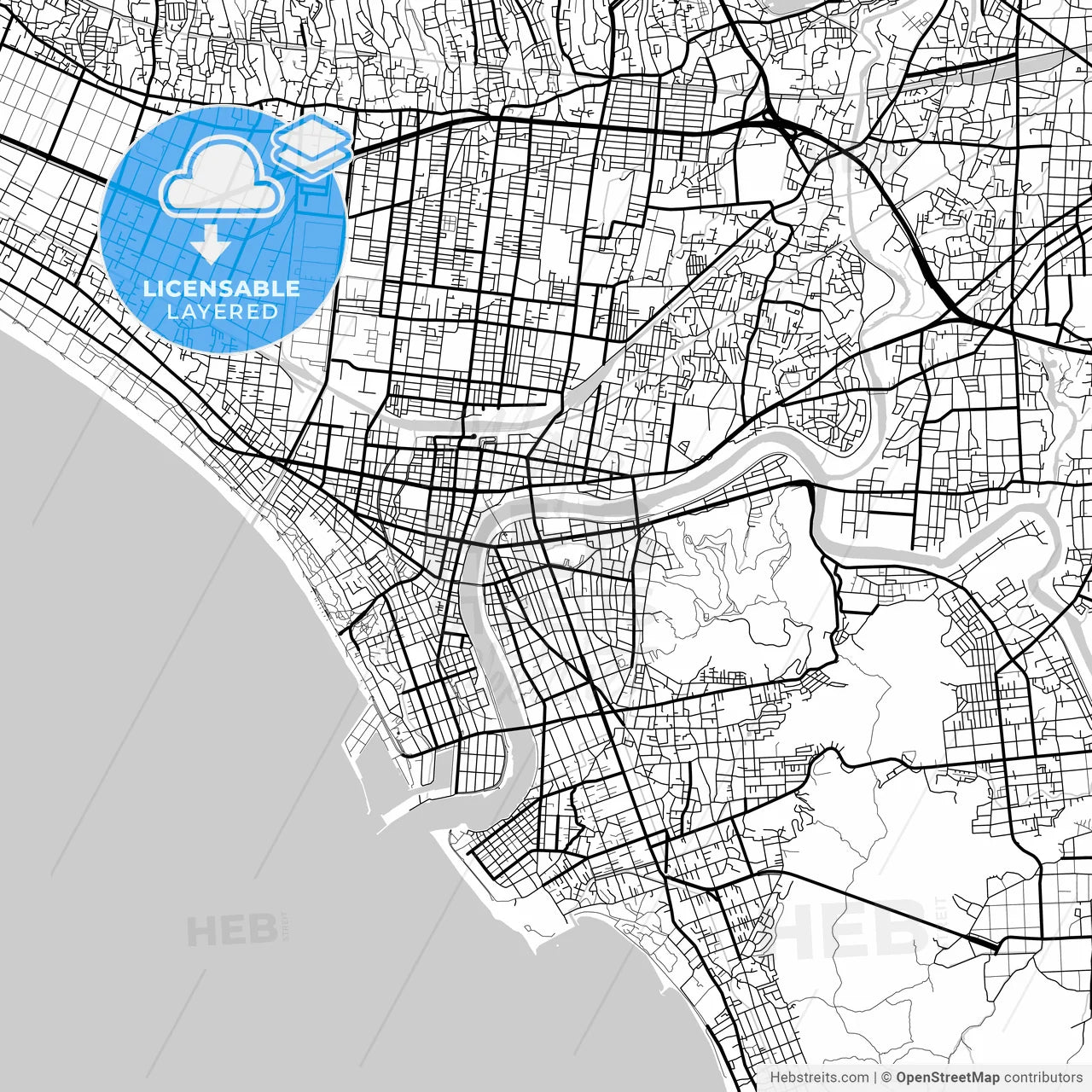 Layered PDF map of Numazu, Shizuoka, Japan