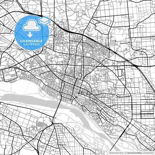 Layered PDF map of Kumagaya, Saitama, Japan