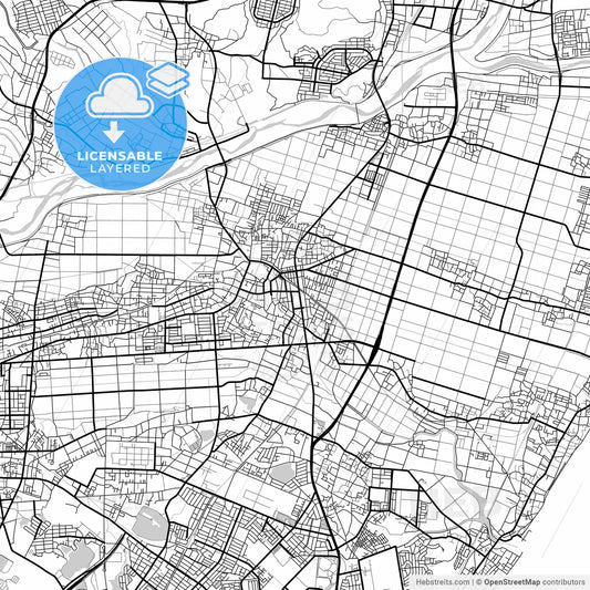 Layered PDF map of Suzuka, Mie, Japan