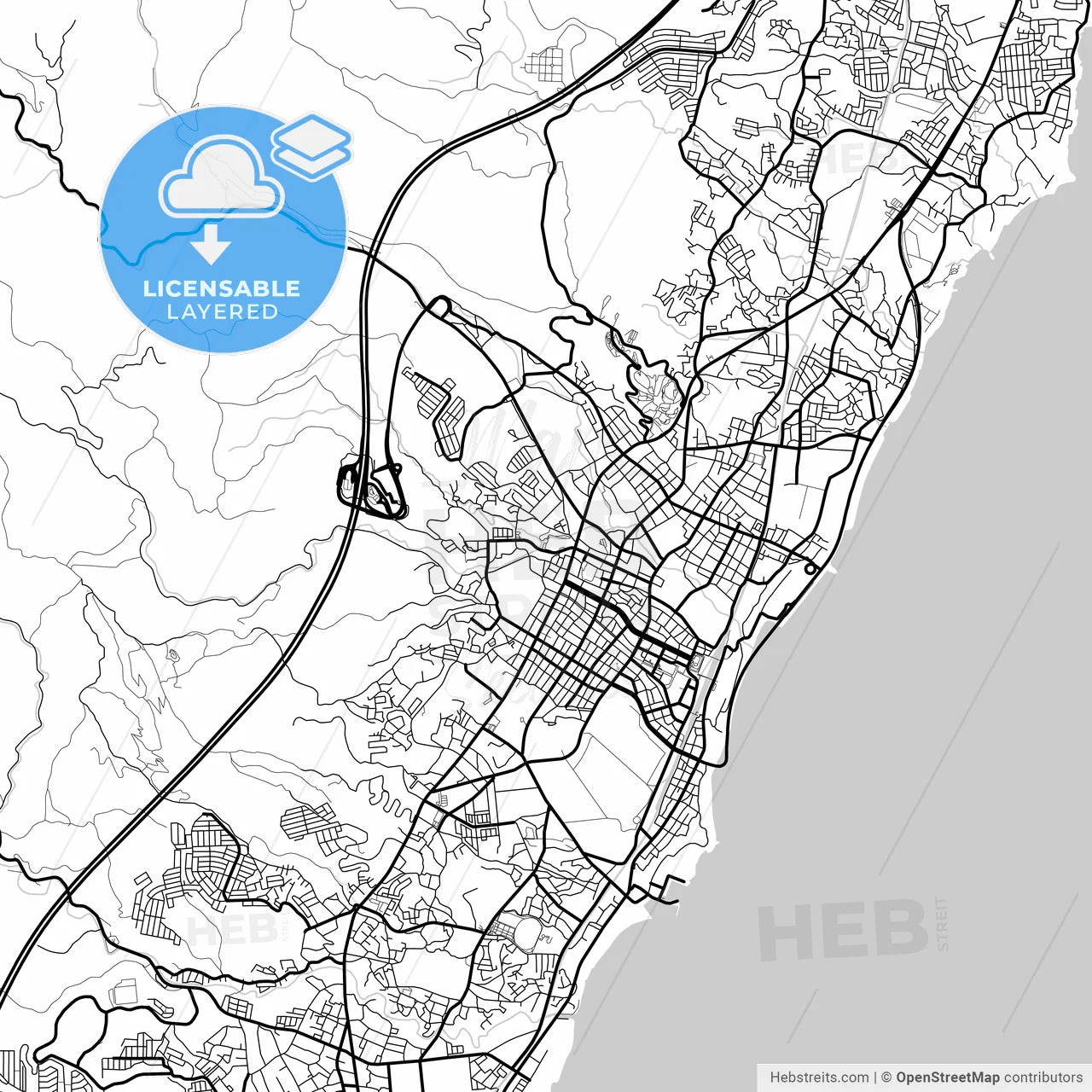 Layered PDF map of Hitachi, Ibaraki, Japan