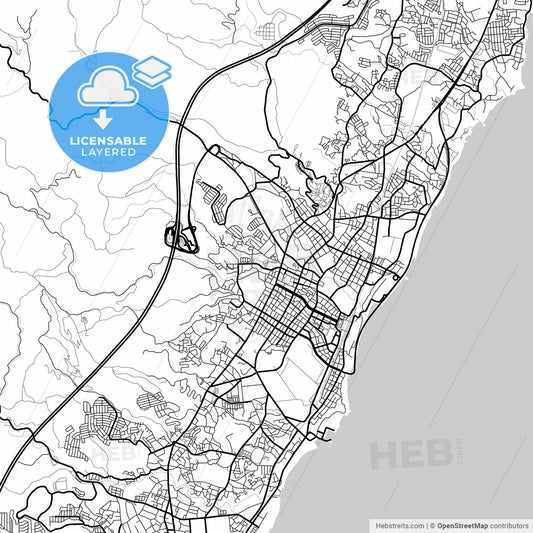 Layered PDF map of Hitachi, Ibaraki, Japan