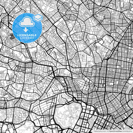 Layered PDF map of Bunkyō, Tokyo, Japan