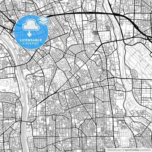 Layered PDF map of Itami, Hyōgo, Japan